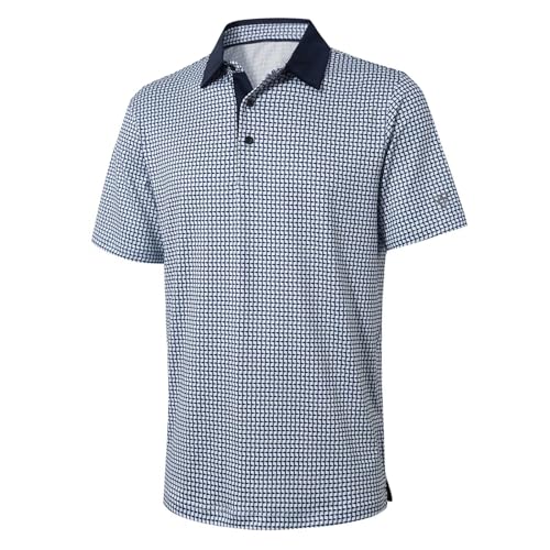 MAELREG Golf Shirts for Men Short Sleeve Print Collared Mens Polo Shirt