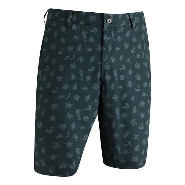 M MAELREG Golf Shorts Men Print Quick Dry 10'' Inseam Stretch Waist Flat Front Flex Casual Mens Shorts