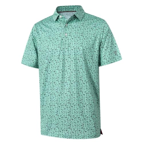 MAELREG Golf Shirts for Men Short Sleeve Print Collared Mens Polo Shirt