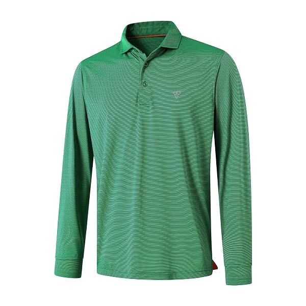 M MAELREG Short and Long Sleeve Polo Shirts for Men Dry Fit Performance Moisture Wicking Sport Pin Striped Mens Golf Shirts