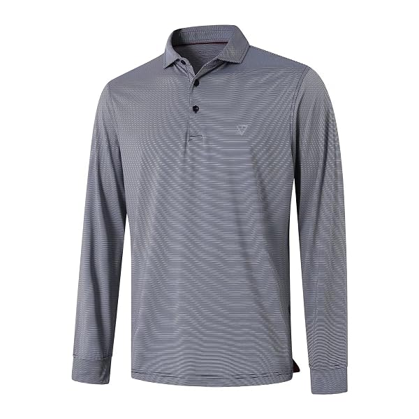 M MAELREG Short and Long Sleeve Polo Shirts for Men Dry Fit Performance Moisture Wicking Sport Pin Striped Mens Golf Shirts