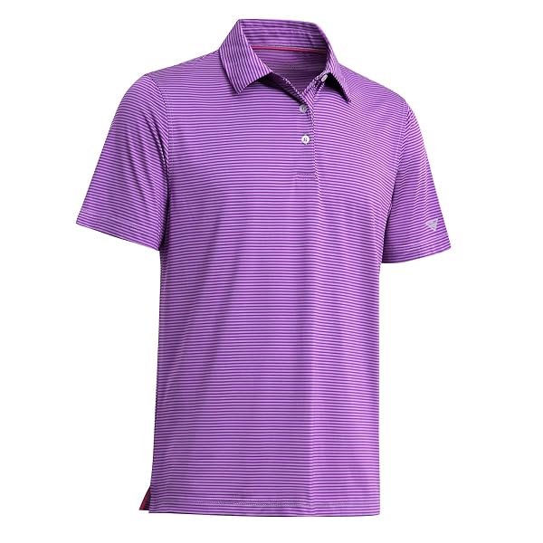Boys Polo Shirts Short Sleeve Striped Performance Moisture Wicking Dry Fit Golf Shirts for Boys Youth Kids