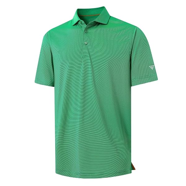 M MAELREG Short and Long Sleeve Polo Shirts for Men Dry Fit Performance Moisture Wicking Sport Pin Striped Mens Golf Shirts