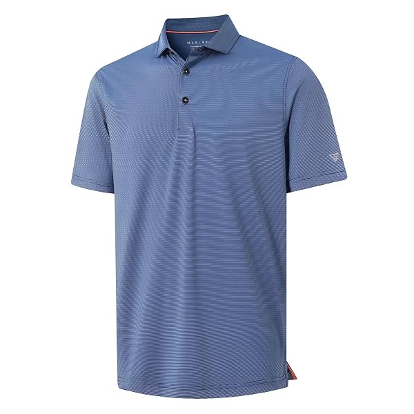 M MAELREG Short and Long Sleeve Polo Shirts for Men Dry Fit Performance Moisture Wicking Sport Pin Striped Mens Golf Shirts