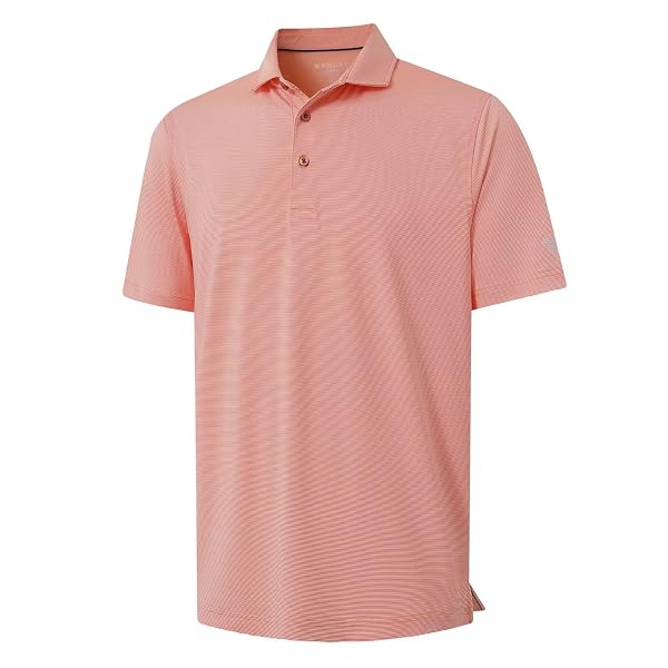 M MAELREG Short and Long Sleeve Polo Shirts for Men Dry Fit Performance Moisture Wicking Sport Pin Striped Mens Golf Shirts