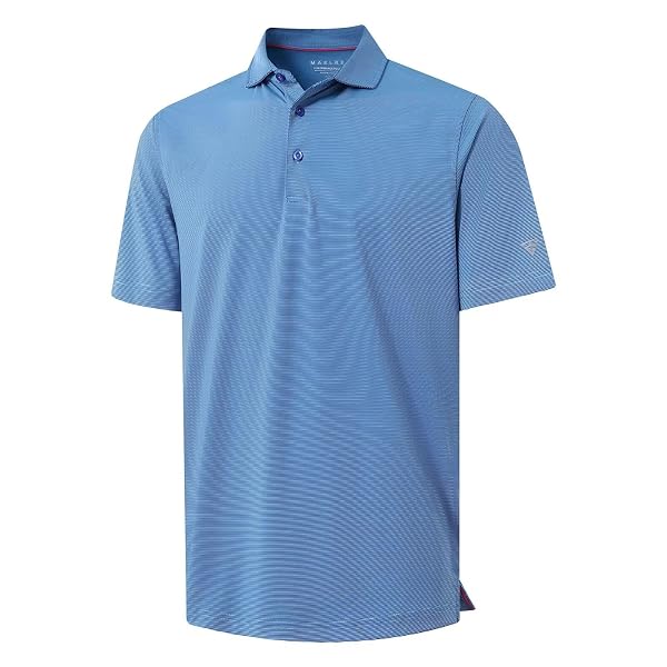 M MAELREG Short and Long Sleeve Polo Shirts for Men Dry Fit Performance Moisture Wicking Sport Pin Striped Mens Golf Shirts