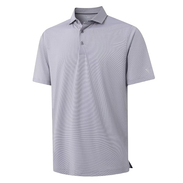 M MAELREG Short and Long Sleeve Polo Shirts for Men Dry Fit Performance Moisture Wicking Sport Pin Striped Mens Golf Shirts
