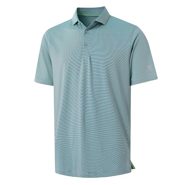 M MAELREG Short and Long Sleeve Polo Shirts for Men Dry Fit Performance Moisture Wicking Sport Pin Striped Mens Golf Shirts