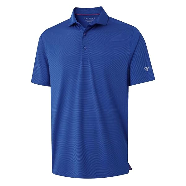 M MAELREG Short and Long Sleeve Polo Shirts for Men Dry Fit Performance Moisture Wicking Sport Pin Striped Mens Golf Shirts