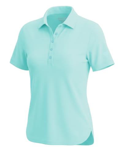 M MAELREG Womens Golf Shirt Short Sleeve 5 Buttons Quick Dry Casual Solid Moisture Wicking Tennis Polo Shirts for Women