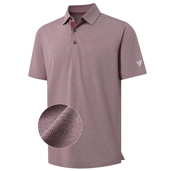 M MAELREG Golf Shirts for Men Dry Fit Short Sleeve Performance Moisture Wicking Heather Jacquard Active Mens Polo Shirts