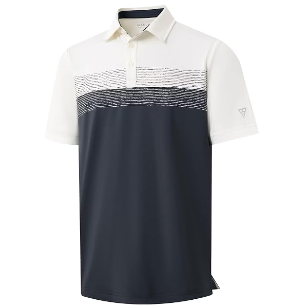 M MAELREG Golf Shirts for Men Dry Fit Performance Chest Print Color Block Moisture Wicking Casual Short Sleeve Polo Shirts