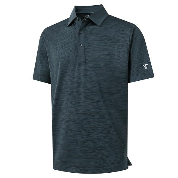 M MAELREG Golf Shirts for Men Dry Fit Short Sleeve Casual Performance Moisture Wicking Heather Pique Collared Polo Shirts