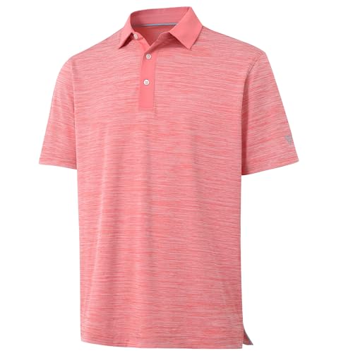 M MAELREG Golf Shirts for Men Dry Fit Short Sleeve Casual Performance Moisture Wicking Heather Pique Collared Polo Shirts