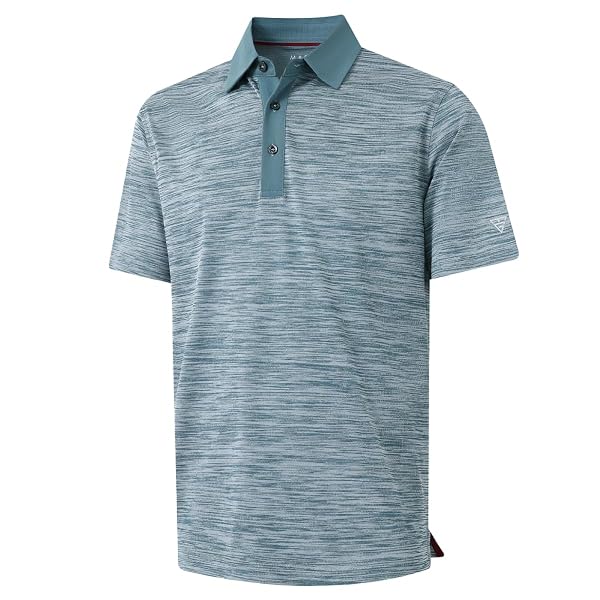 M MAELREG Golf Shirts for Men Dry Fit Short Sleeve Casual Performance Moisture Wicking Heather Pique Collared Polo Shirts