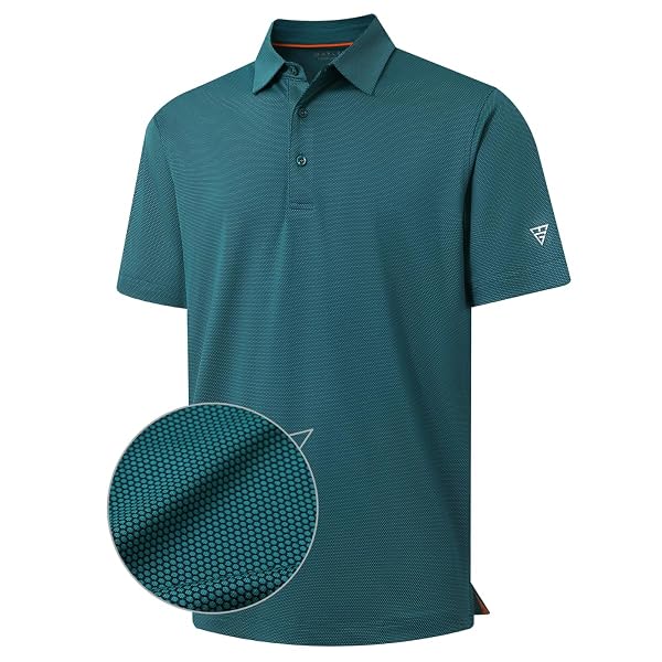 M MAELREG Golf Shirts for Men Dry fit Sports Jacquard Lightweight Performance Texture Short Sleeve Collared Polo Shirts