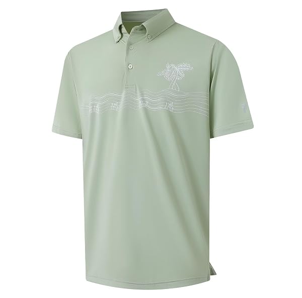M MAELREG Golf Shirts for Men Dry Fit Moisture Wicking Performance Lightweight Print Pattern Short Sleeve Mens Polo Shirts