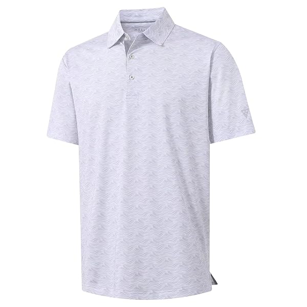 M MAELREG Mens Golf Shirt Short Sleeve Dry Fit Print Patterns Collared Polo