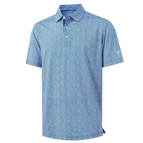 M MAELREG Mens Golf Shirt Short Sleeve Dry Fit Print Patterns Collared Polo