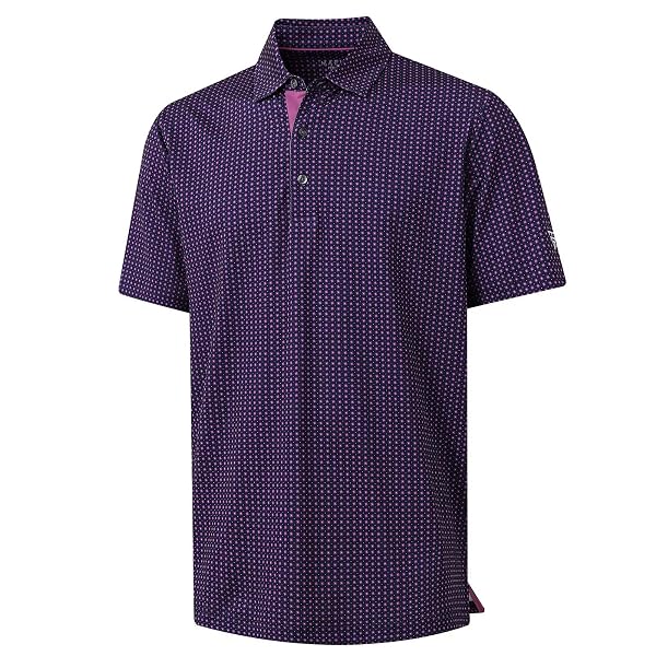 M MAELREG Mens Golf Shirt Short Sleeve Dry Fit Print Patterns Collared Polo
