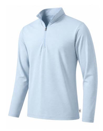 M MAELREG Quarter Zip Pullover Men Dry Fit Brushed Performance Long Sleeve Mock Neck Sports Golf 1/4 Zip Sweatshirts for Men