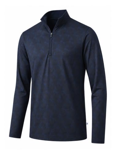 M MAELREG Quarter Zip Pullover Men Dry Fit Brushed Performance Long Sleeve Mock Neck Sports Golf 1/4 Zip Sweatshirts for Men