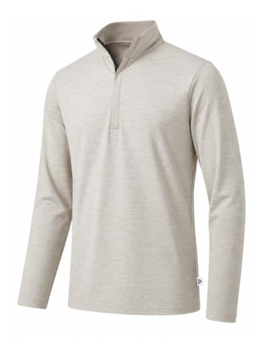 M MAELREG Quarter Zip Pullover Men Dry Fit Brushed Performance Long Sleeve Mock Neck Sports Golf 1/4 Zip Sweatshirts for Men