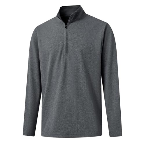 M MAELREG Quarter Zip Pullover Men Mock Neck Long Sleeve Performance Golf Athletic Pullover Half Zip Mens Sweatshirt
