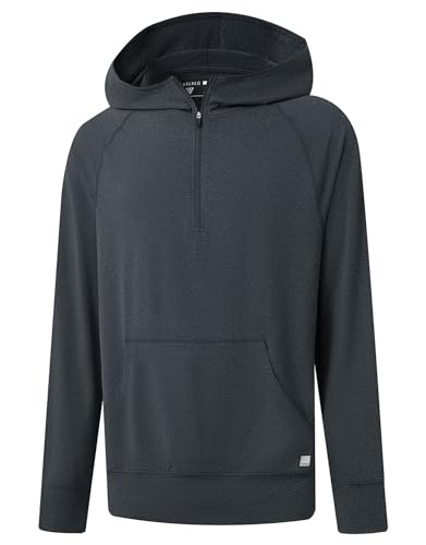 M MAELREG Hoodies For Men Long Sleeve Kangaroo Pocket Lightweight Heather Golf Quarter Zip Mens Sweatshirts Hoodies Pullover