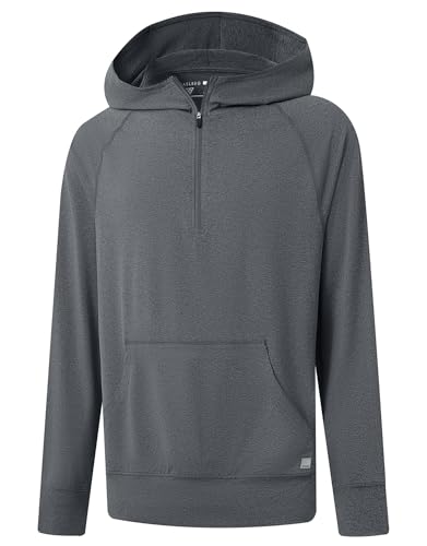 M MAELREG Hoodies For Men Long Sleeve Kangaroo Pocket Lightweight Heather Golf Quarter Zip Mens Sweatshirts Hoodies Pullover