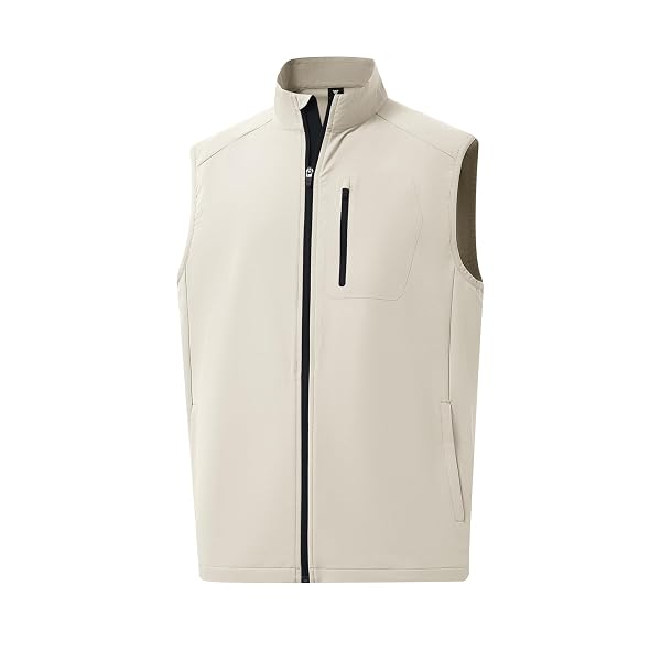 M MAELREG Mens Vests Outerwear Windproof Lightweight Softshell Vests Zip Pockets Sports Sleeveless Jacket Golf Vests for Men
