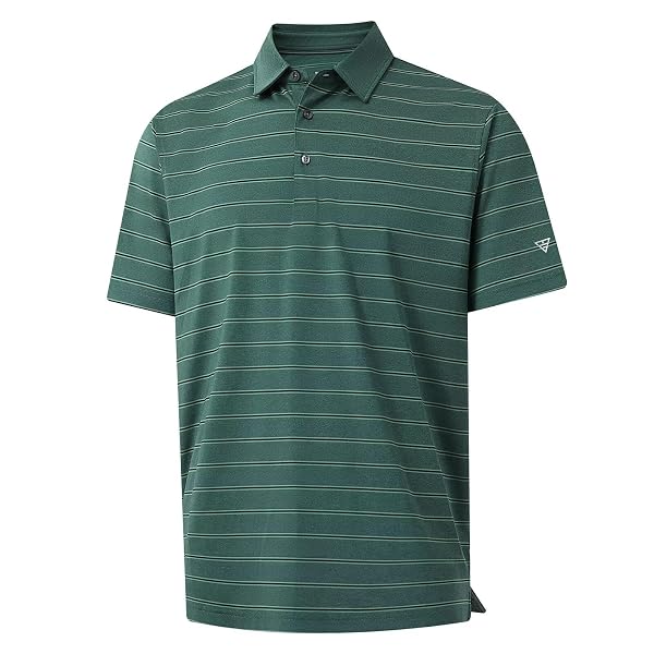 M MAELREG Golf Shirts for Men Moisture Wicking Striped Polo Performance Dry Fit Business Sports Mens Polo Shirts Short Sleeve