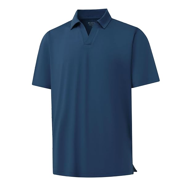 M MAELREG V Neck Polo Shirts for Men Performance Casual Moisture Wicking Mens Golf Polo Shirts Short Sleeve with Collar