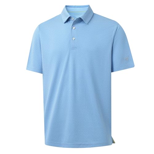 M MAELREG Golf Shirts for Men Moisture Wicking Jacquard Breathable Performance Dry Fit Collared Mens Polo Shirts Short Sleeve