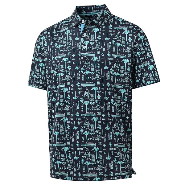 M MAELREG Boys Polo Shirt Short Sleeve Performance Dry Fit Stretch Funny Print Active Casual Collared Golf Shirts for Boy