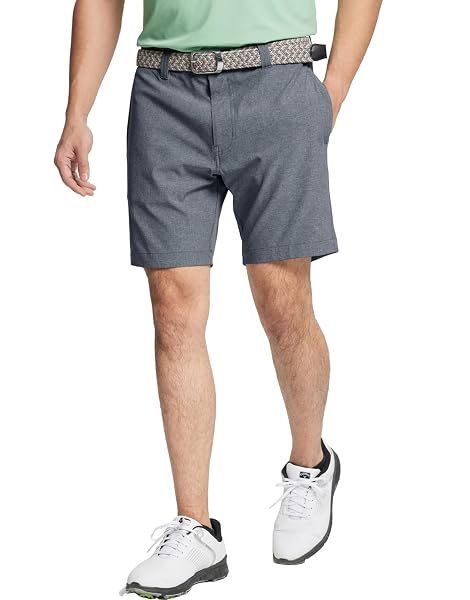 M MAELREG Golf Shorts Men 7 inch 9 inch Lightweight Dry fit Stretch Flat Front Casual Sport Heather Hybrid Flex Mens Shorts