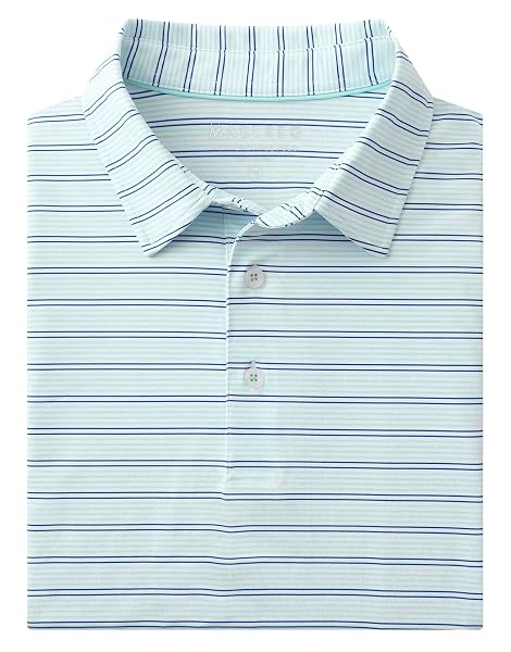 M MAELREG Mens Golf Shirts Short Sleeve Dry Fit Moisture Wicking Lightweight Casual Striped Polo T Shirts for Men