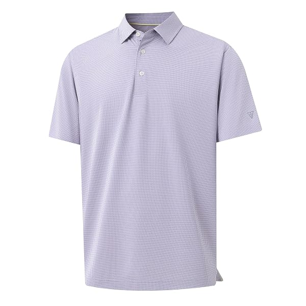 M MAELREG Mens Polo Shirts Short Sleeve Quick Dry Moisture Wicking Athletic Performance Jacquard Collared Golf Shirt for Men