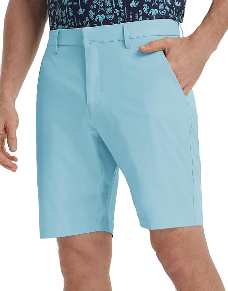 M MAELREG Mens Golf Shorts 7"/9" Lightweight Quick Dry Water-Resistant Stretch Waistband Flat Front Casual Mens Dress Shorts