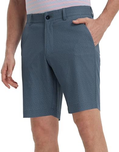 M MAELREG Golf Shorts Men Print Quick Dry 9" Stretch Lightweight Water-Resistant Flex Flat Front Fashion Mens Shorts Casual