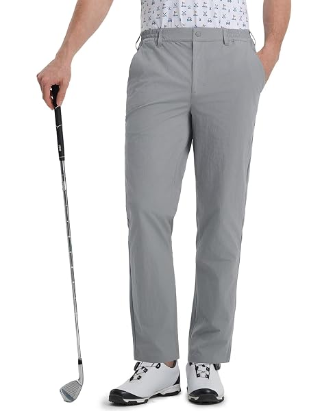 M MAELREG Mens Golf Pants 5 Pockets Lightweight - 30"/32"/34" Dry Fit Water-Resistant Stretch Dress Work Mens Casual Pants