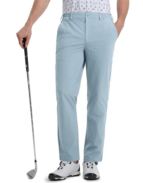 M MAELREG Mens Golf Pants 5 Pockets Lightweight - 30"/32"/34" Dry Fit Water-Resistant Stretch Dress Work Mens Casual Pants