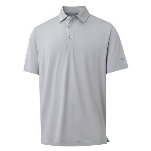 M MAELREG Mens Golf Shirts Moisture Wicking Dry Fit Business Casual Stretch Jacquard Short Sleeve Golf Polo Shirts for Men