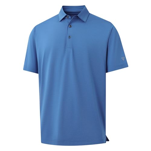 M MAELREG Mens Golf Shirts Moisture Wicking Dry Fit Business Casual Stretch Jacquard Short Sleeve Golf Polo Shirts for Men