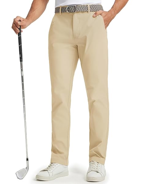 M MAELREG Golf Pants Men 8 Pockets -30"/32"/34" Lightweight Dry Fit Stretch Work Slim Fit Mens Casual Dress Pants