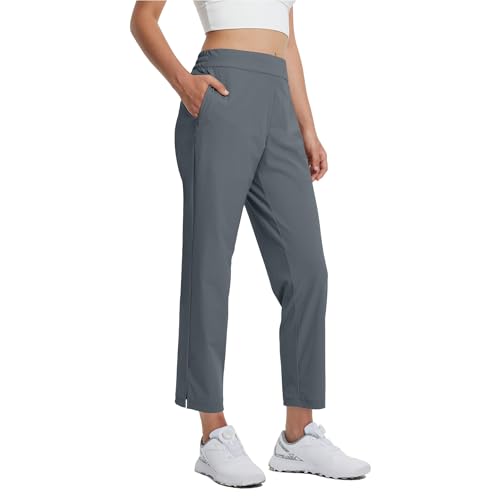 M MAELREG Women's Golf Pants with Zip Pockets 7/8 Ankle Stretch Lightweight Sweatpants for Athletic Hiking Travel Work Lounge