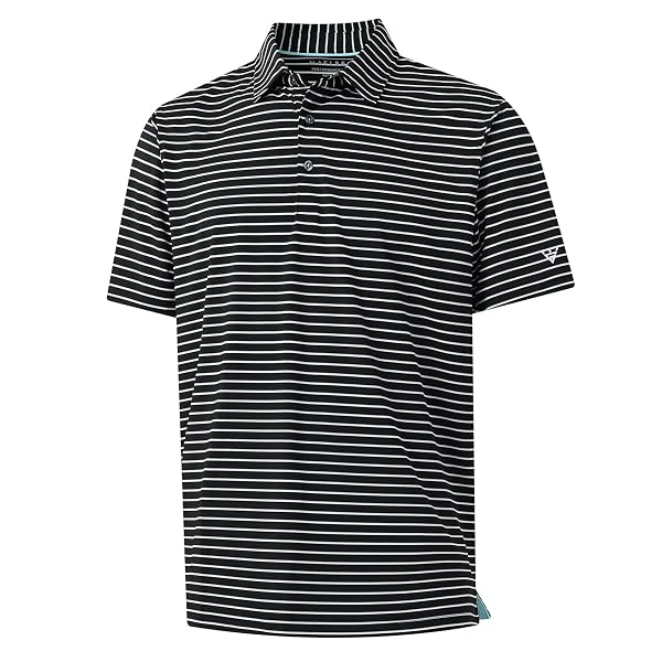 M MAELREG Boys' Polo Shirt Striped Short Sleeve Moisture Wicking Performance Stretch Active Casual Collared Kids Golf Shirt