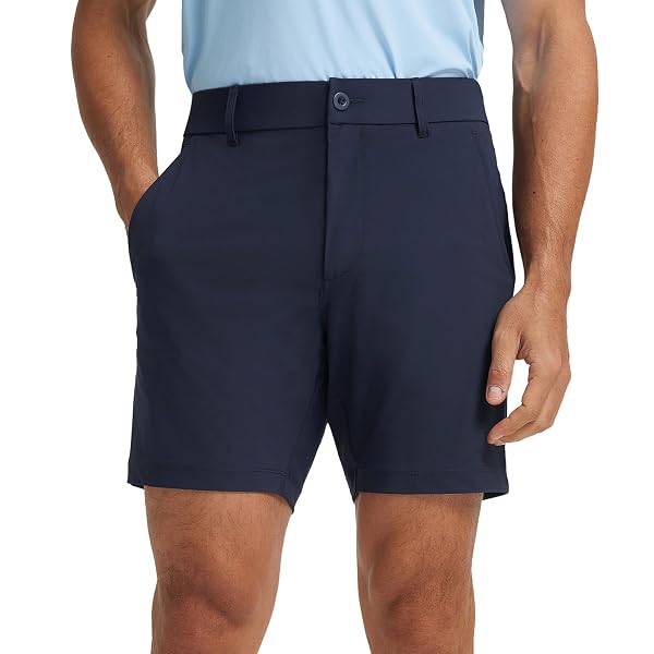 M MAELREG Men's Golf Shorts Flat Front 7" Lightweight Stretch Quick Dry Dress Work Mens Casual Shorts with 4 Pockets