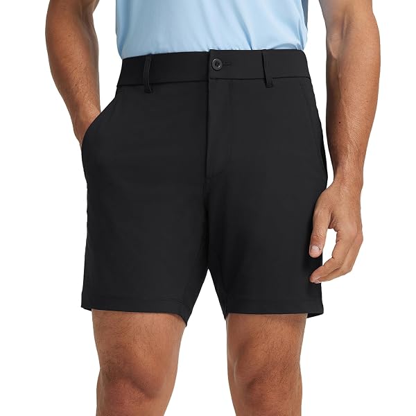 M MAELREG Men's Golf Shorts Flat Front 7" Lightweight Stretch Quick Dry Dress Work Mens Casual Shorts with 4 Pockets
