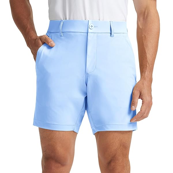 M MAELREG Men's Golf Shorts Flat Front 7" Lightweight Stretch Quick Dry Dress Work Mens Casual Shorts with 4 Pockets